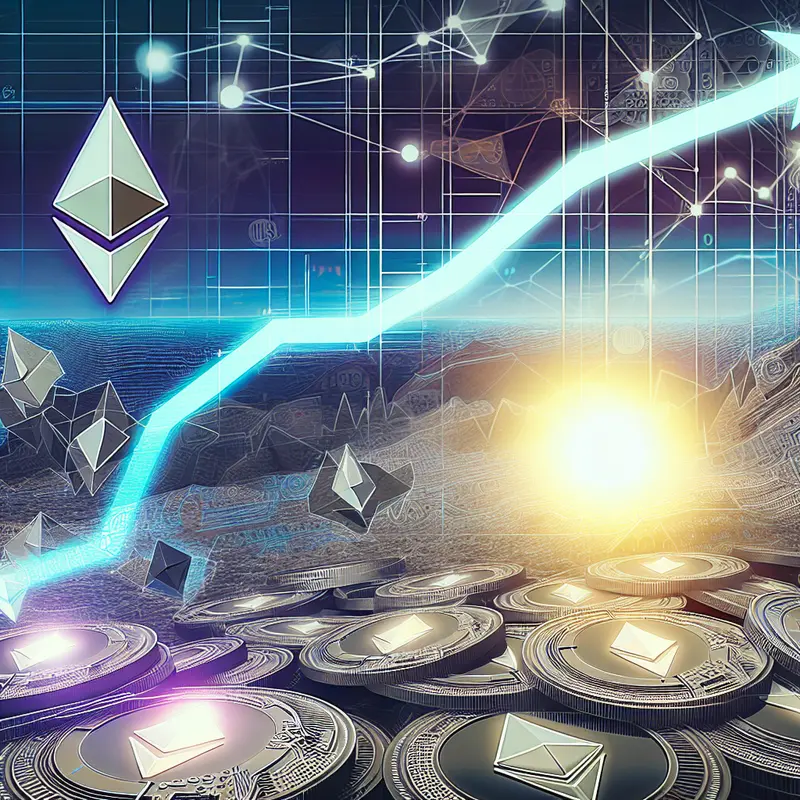 A futuristic city that represents the Ethereum ecosystem’s tech advancements in 2025.